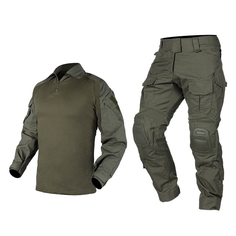 Tactical G3 Combat Suit  Shirt & Pants Knee Pads Update Ver Camo Airsoft Military Combat Uniform-0