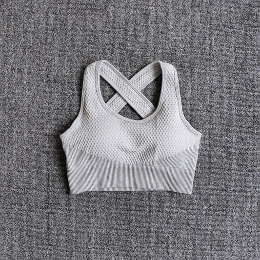 6 Colors Yoga Sport Bra Sexy Back Padded Cross Straps Top Shockproof Breathable Fitness Running Gym Vest Sports Top by Vimost Shop