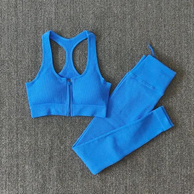 Seamless Yoga Set Workout Shirts Sport Pants Bra Gym Clothing Tracksuit Drawstring High Waist Running Leggings Fitness Suit by Vimost Shop