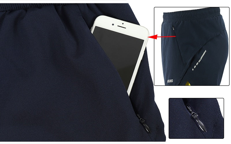 Men Running Shorts 2 in 1 Sports Shorts Quick Dry Active Training Exercise Jogging Gym Shorts With Zipper Pockets-3