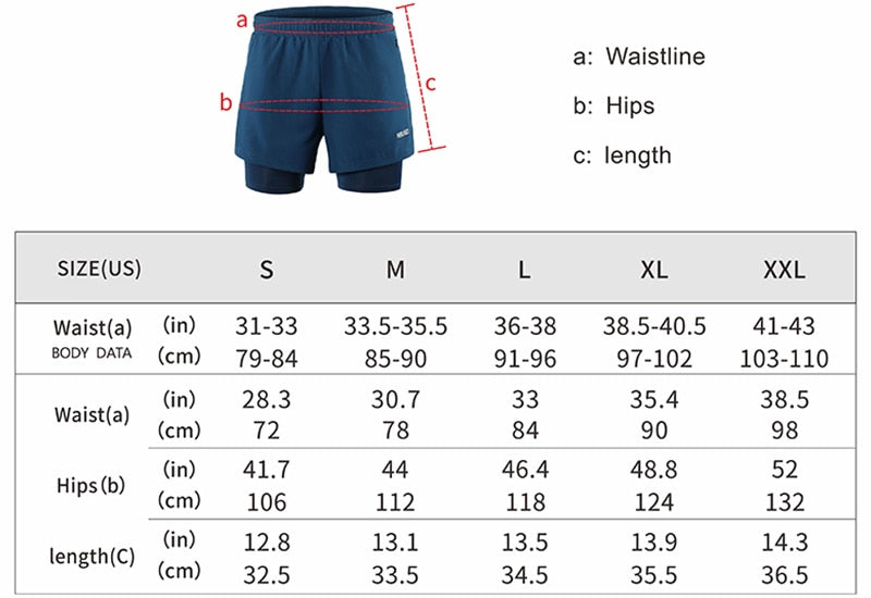 Men Running Shorts 2 in 1 Sports Shorts Quick Dry Active Training Exercise Jogging Gym Shorts With Zipper Pockets-2