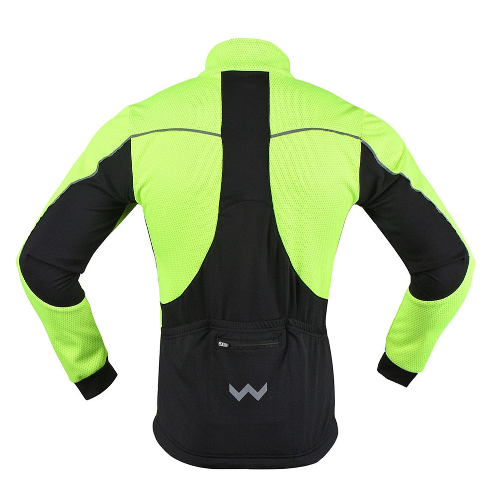 Men Thermal Cycling Jacket Winter Warm Up Fleece Bicycle Clothing Windproof Waterproof Sports Coat MTB Bike Jersey-1