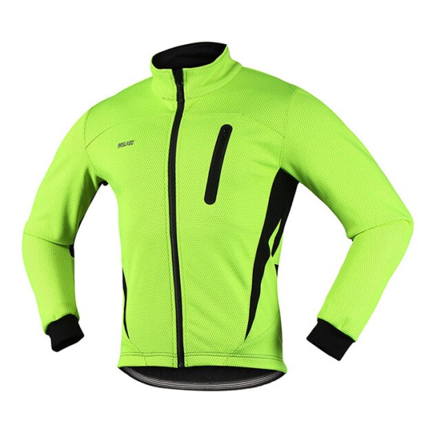 Men Thermal Cycling Jacket Winter Warm Up Fleece Bicycle Clothing Windproof Waterproof Sports Coat MTB Bike Jersey-2