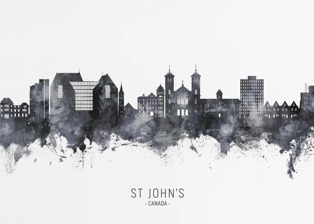 Wall art St John's Canada Skyline by Michael Tompsett