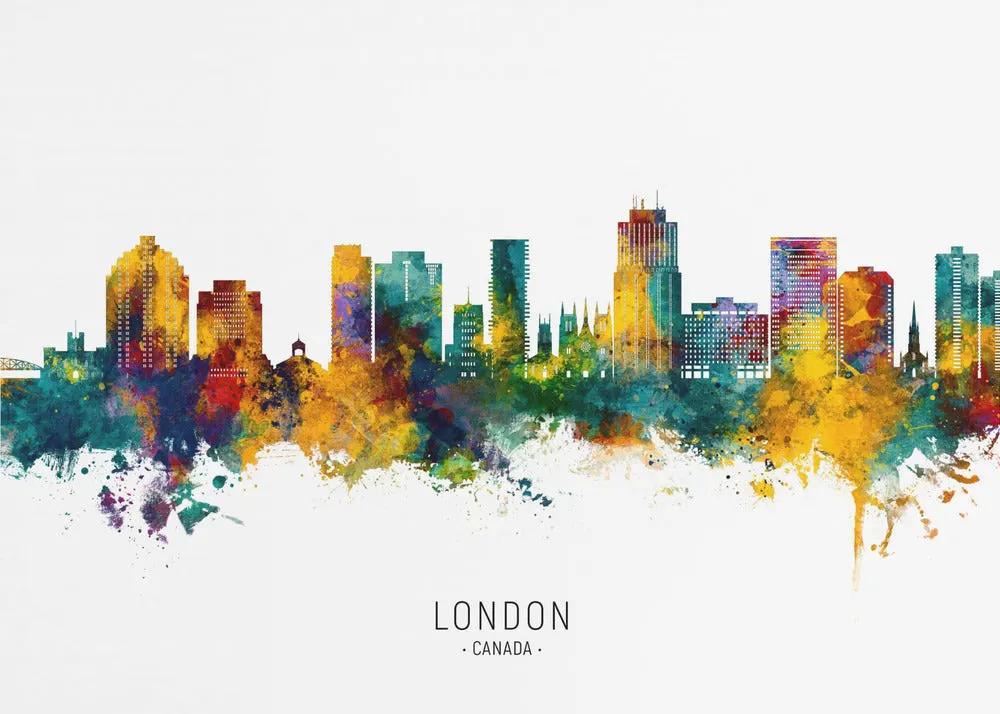 Wall art London Canada Skyline by Michael Tompsett