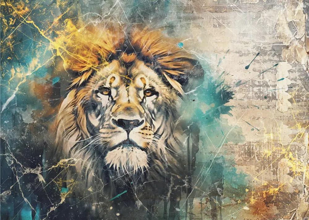 Wall art Lion Animal Vintage Art Illustration Wallart 04 by Rafal Kulik