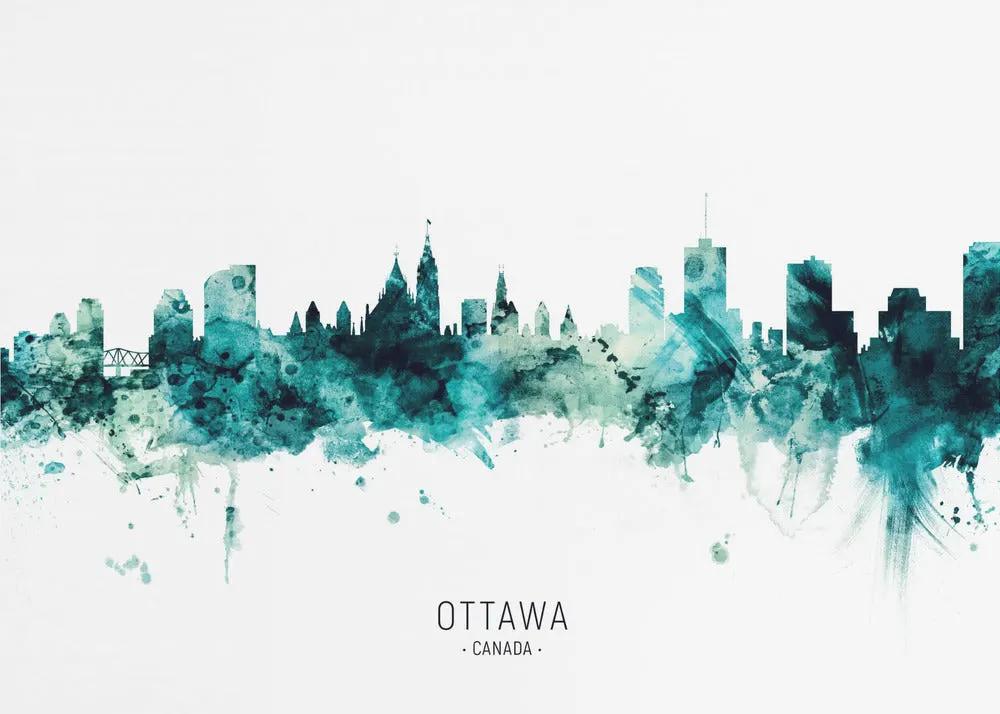 Wall art Ottawa Canada Skyline by Michael Tompsett