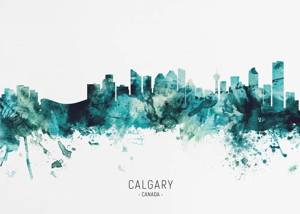 Wall art Calgary Canada Skyline by Michael Tompsett