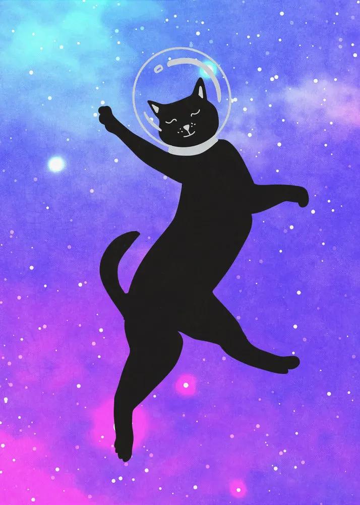 Wall art Happy Space Cat by Raissa Oltmanns