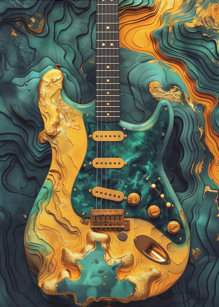 Music Guitar 1 Canvas Print by Justyna Jaszke