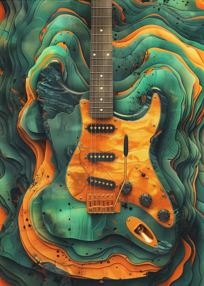 Music Guitar 4 Canvas Print by Justyna Jaszke