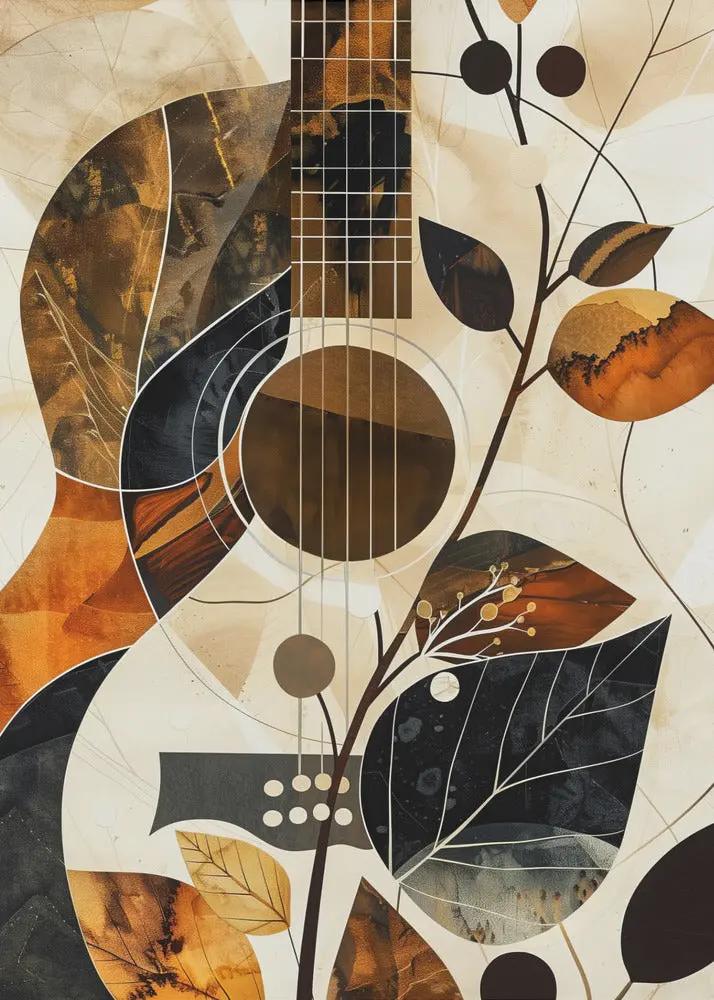 Music Guitar Collage (1) Canvas Print by Justyna Jaszke