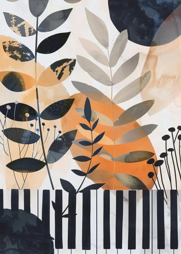 Muzyka Piano 1- -Music Poster Canvas Print by Justyna Jaszke