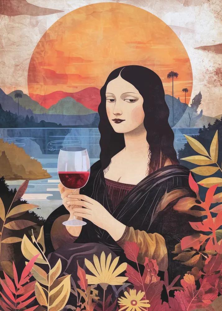 Wall art Mona Lisa Chill Out Watercolor Digital Painting by Justyna Jaszke