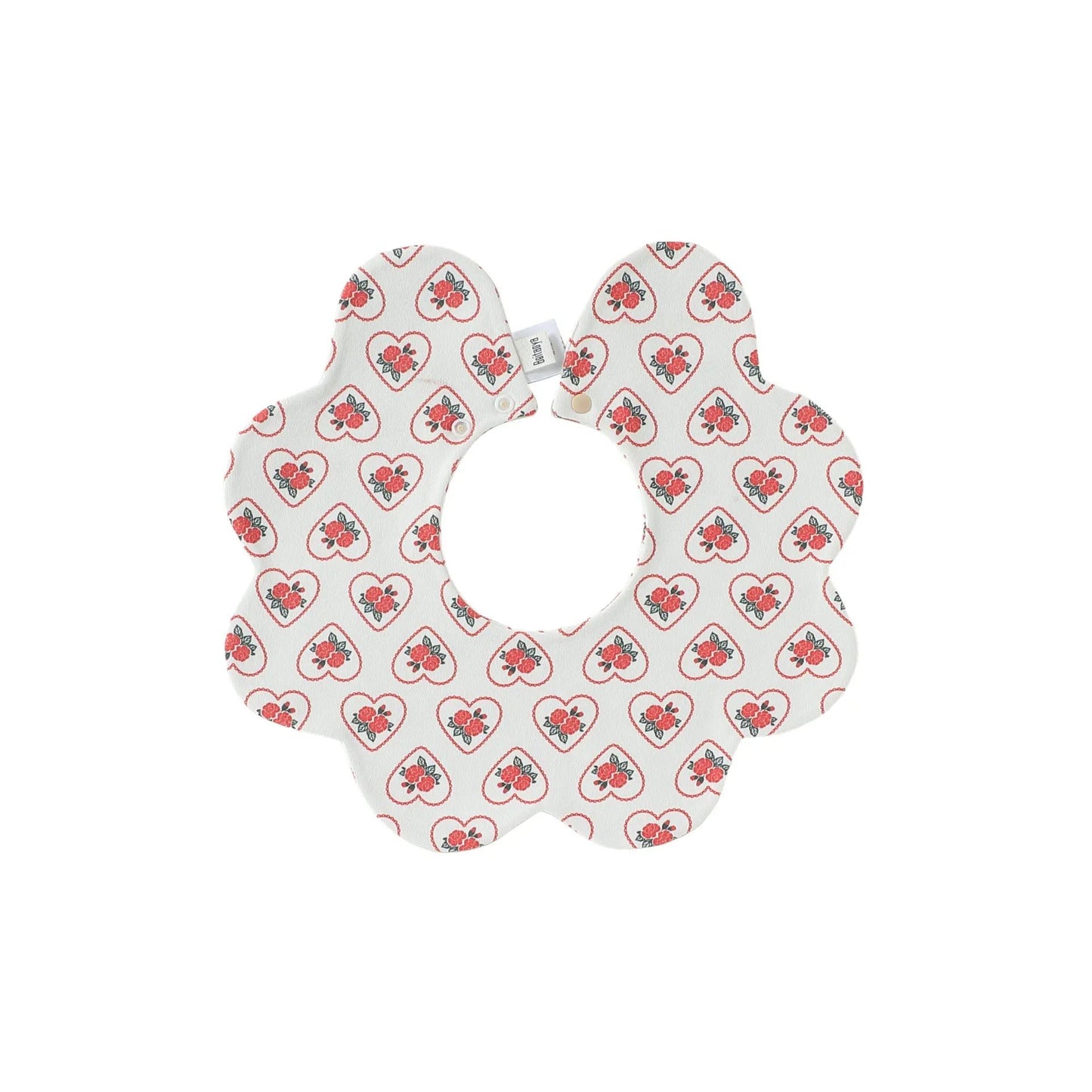 Adorable Simple Pattern Cotton Snap-on Flowers Shaped Bib by Tux-USA