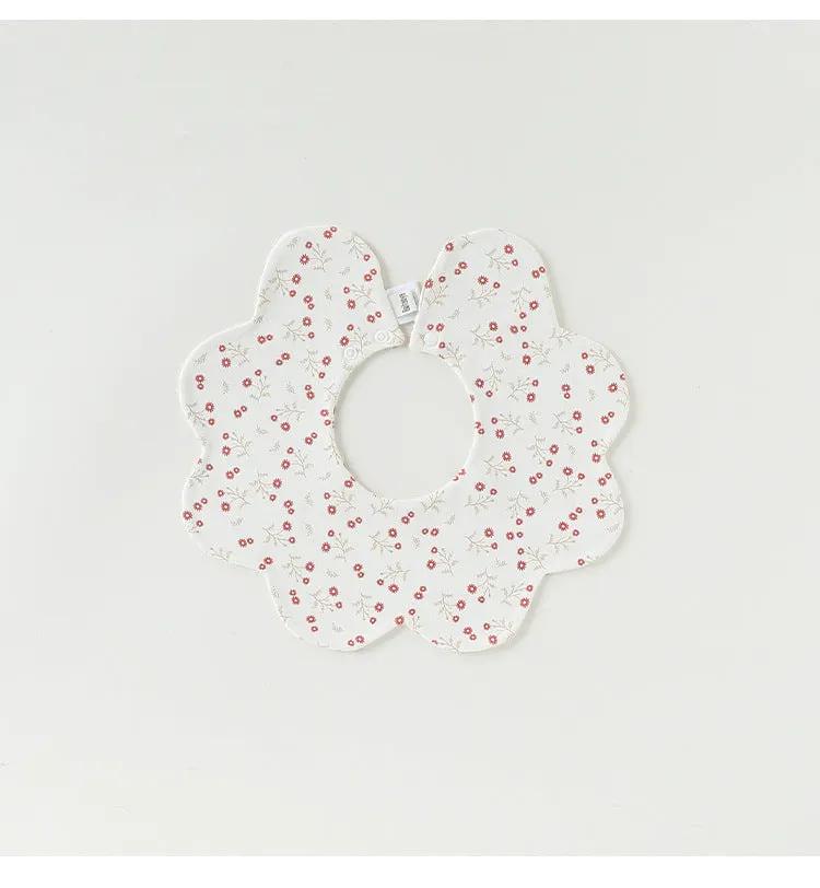 Adorable Simple Pattern Cotton Snap-on Flowers Shaped Bib by Tux-USA