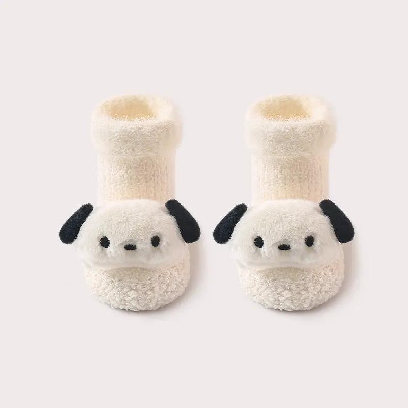 Thickened Winter Toddler Walking Socks – Mid-Calf Anti-Slip Cartoon Baby Floor Shoe Socks by Tux-USA