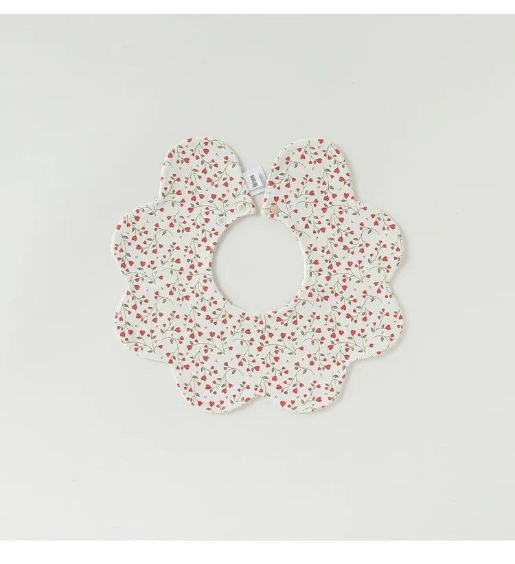 Adorable Simple Pattern Cotton Snap-on Flowers Shaped Bib by Tux-USA
