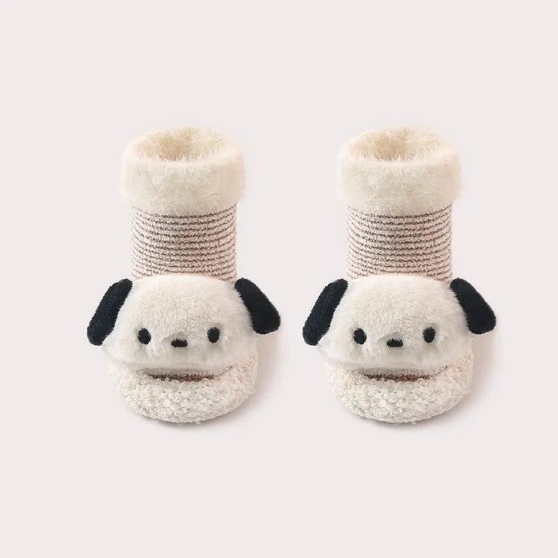 Thickened Winter Toddler Walking Socks – Mid-Calf Anti-Slip Cartoon Baby Floor Shoe Socks by Tux-USA