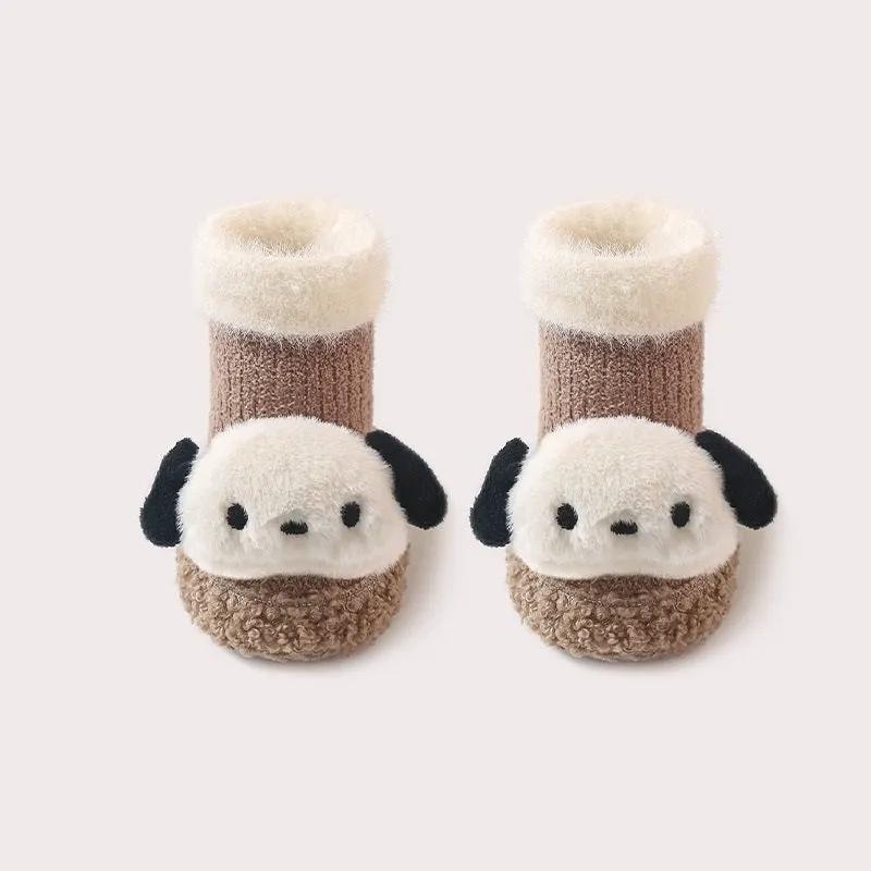 Thickened Winter Toddler Walking Socks – Mid-Calf Anti-Slip Cartoon Baby Floor Shoe Socks by Tux-USA