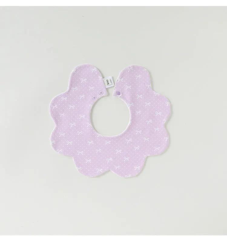 Adorable Simple Pattern Cotton Snap-on Flowers Shaped Bib by Tux-USA