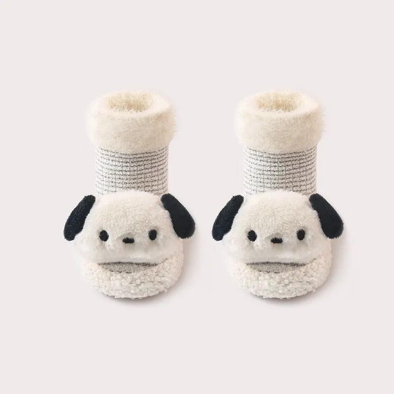 Thickened Winter Toddler Walking Socks – Mid-Calf Anti-Slip Cartoon Baby Floor Shoe Socks by Tux-USA
