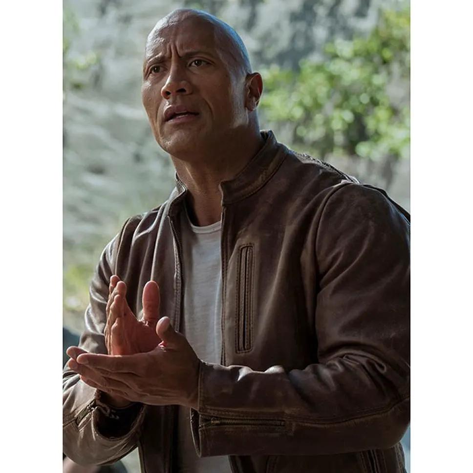 Dwayne Johnson Real Leather Jacket Brown by Inland Leather Co.
