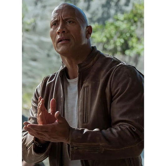 Dwayne Johnson Real Leather Jacket Brown by Inland Leather Co.