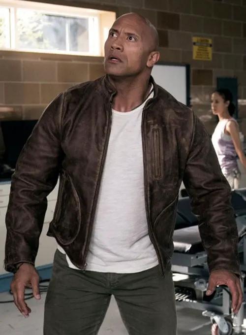 Dwayne Johnson Real Leather Jacket Brown by Inland Leather Co.