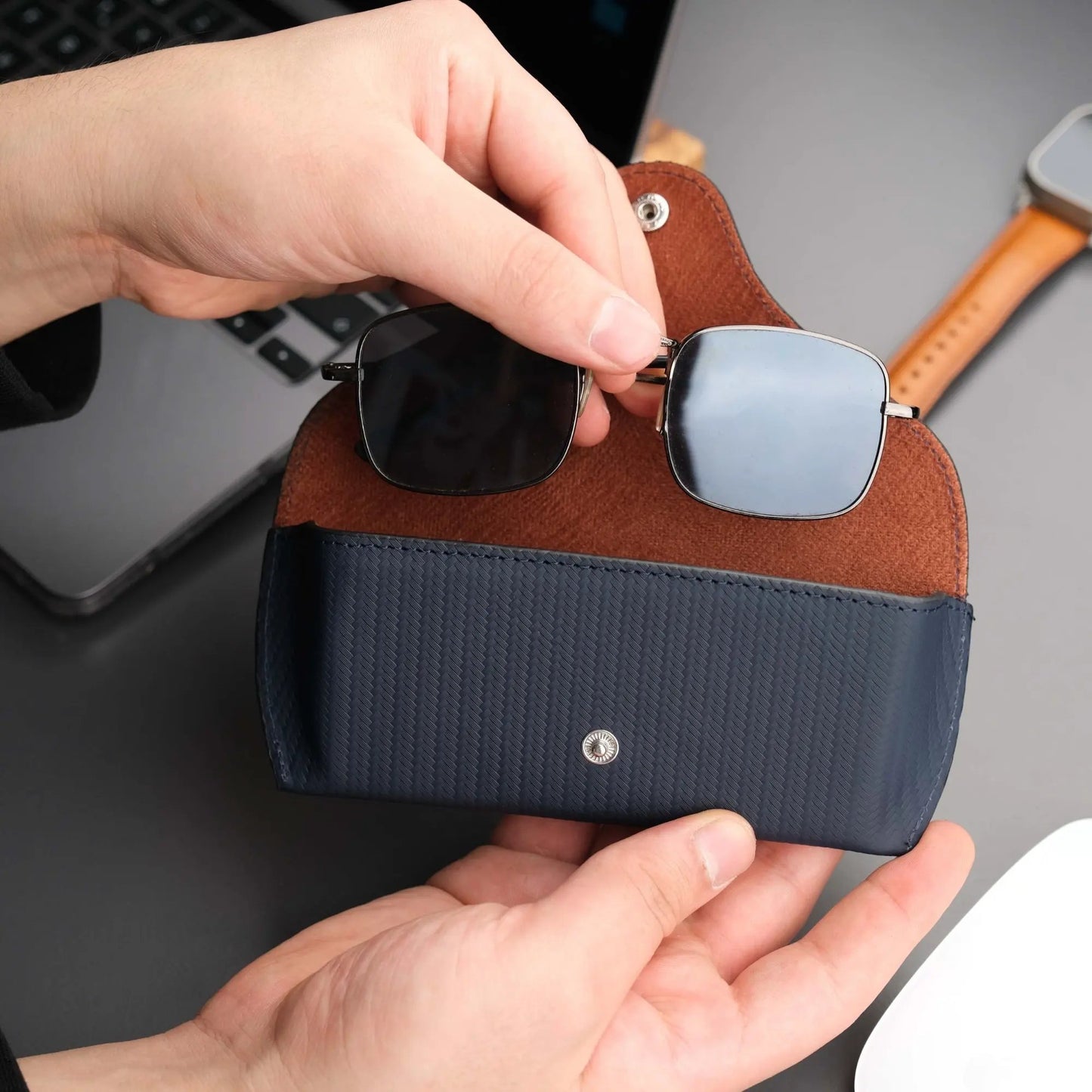 Rochester Full-Grain Leather Eyeglass Case by TORONATA