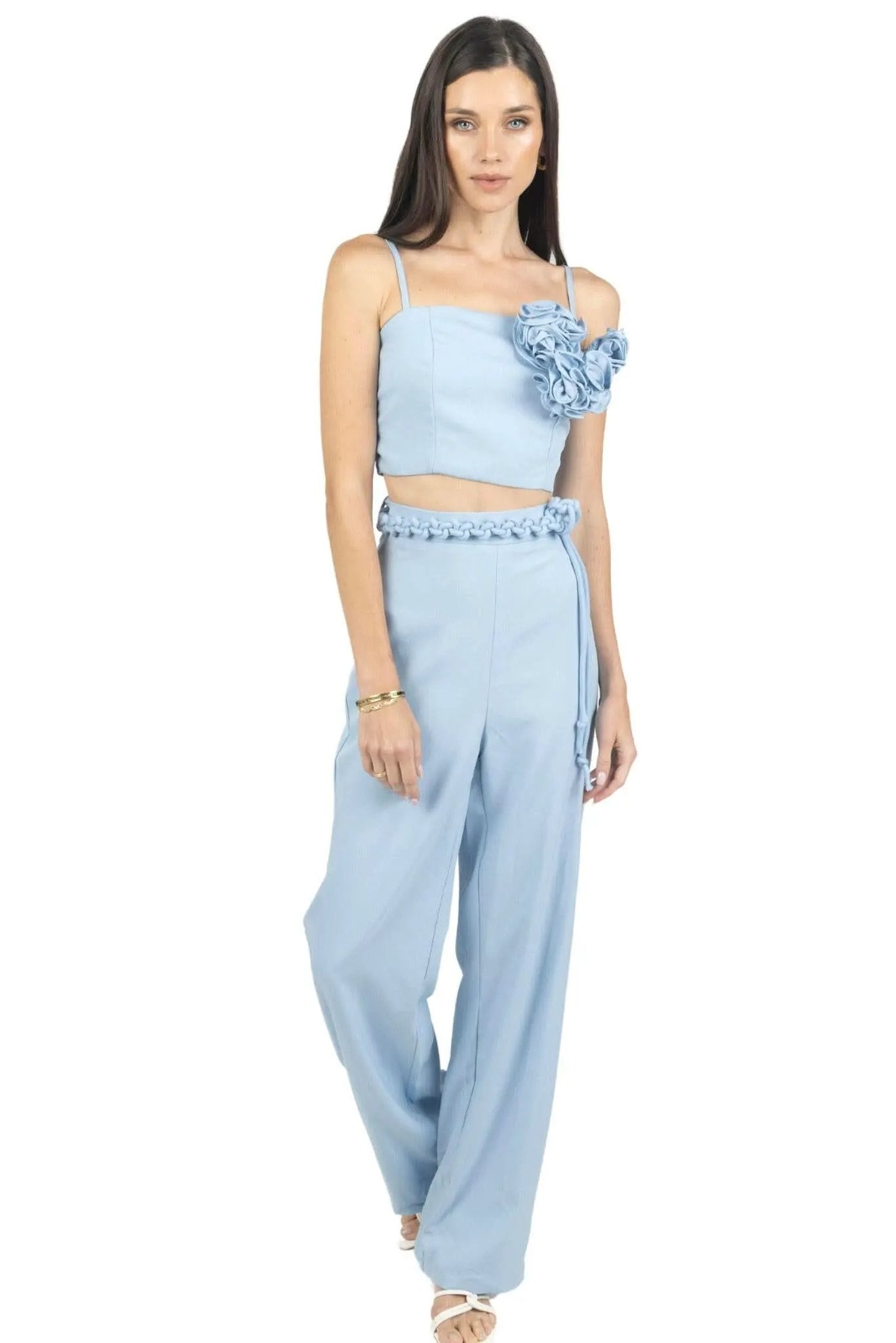 Rosalia Pants and Top Set In Celeste by Akalia