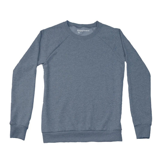 Women's Plain Crew Sweatshirt, Heather Navy by Coloured Blanks