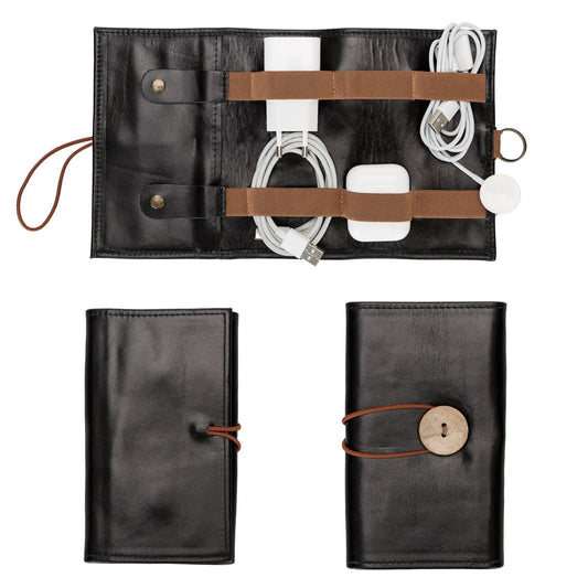 Salida Travel Pouch and Premium Leather Cable Organizer by TORONATA