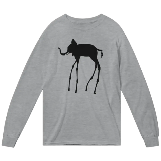 Salvador Dali Elephant Sketch Long Sleeve Shirt by Art-O-Rama Shop