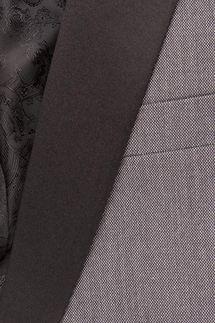 "Sebastian" Grey Pindot Tuxedo Jacket Shawl (Separates) by Tux-USA