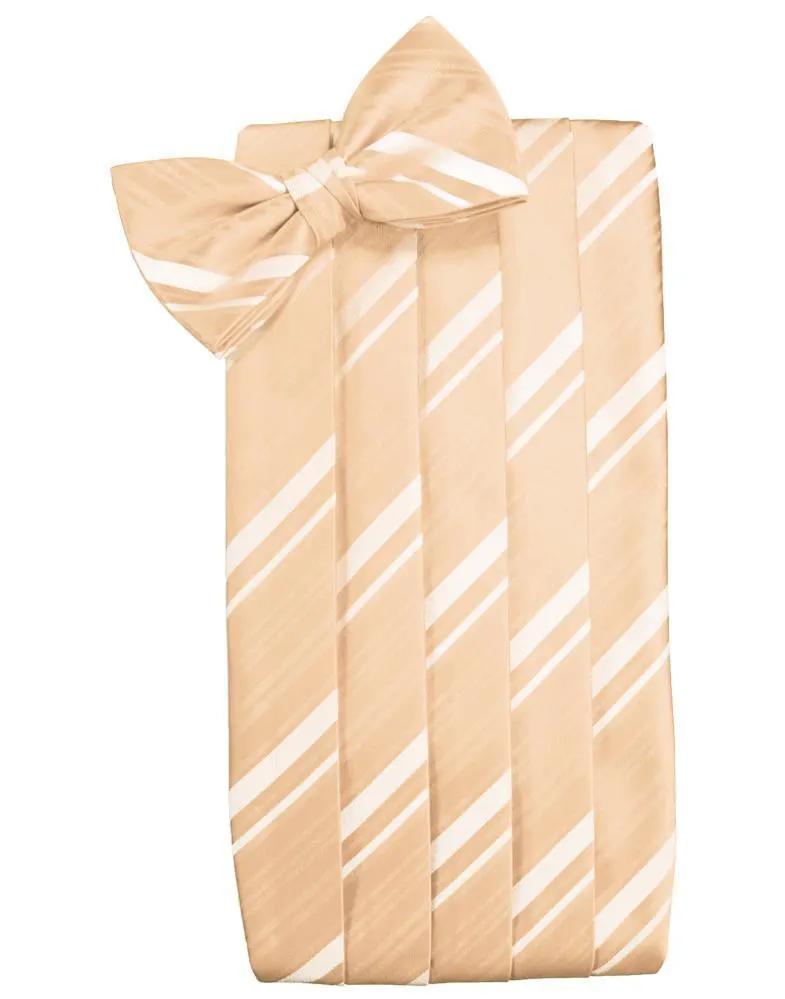 Set Striped Satin Cummerbund & Bow Tie by Tux-USA