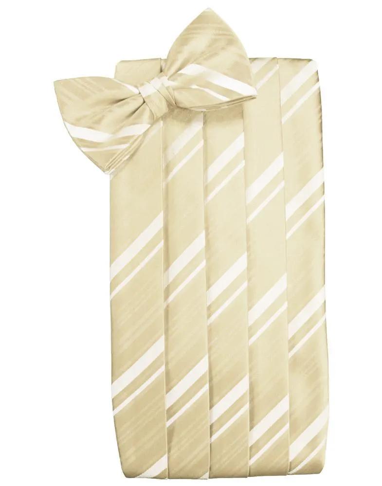 Set Striped Satin Cummerbund & Bow Tie by Tux-USA