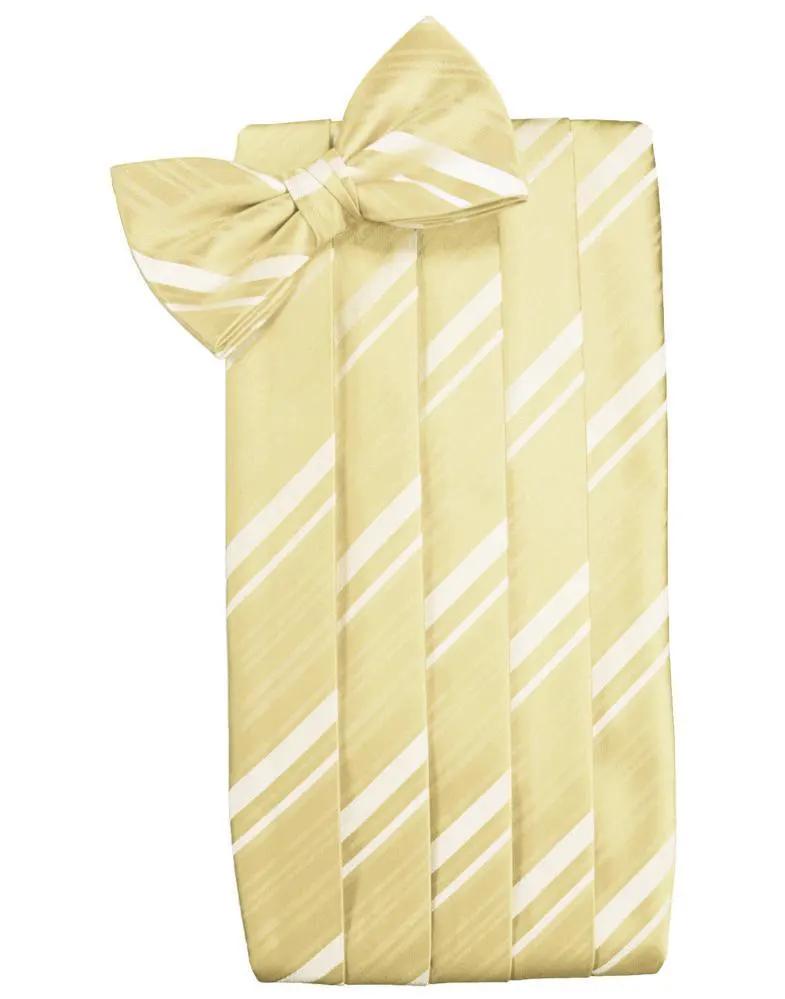 Set Striped Satin Cummerbund & Bow Tie by Tux-USA