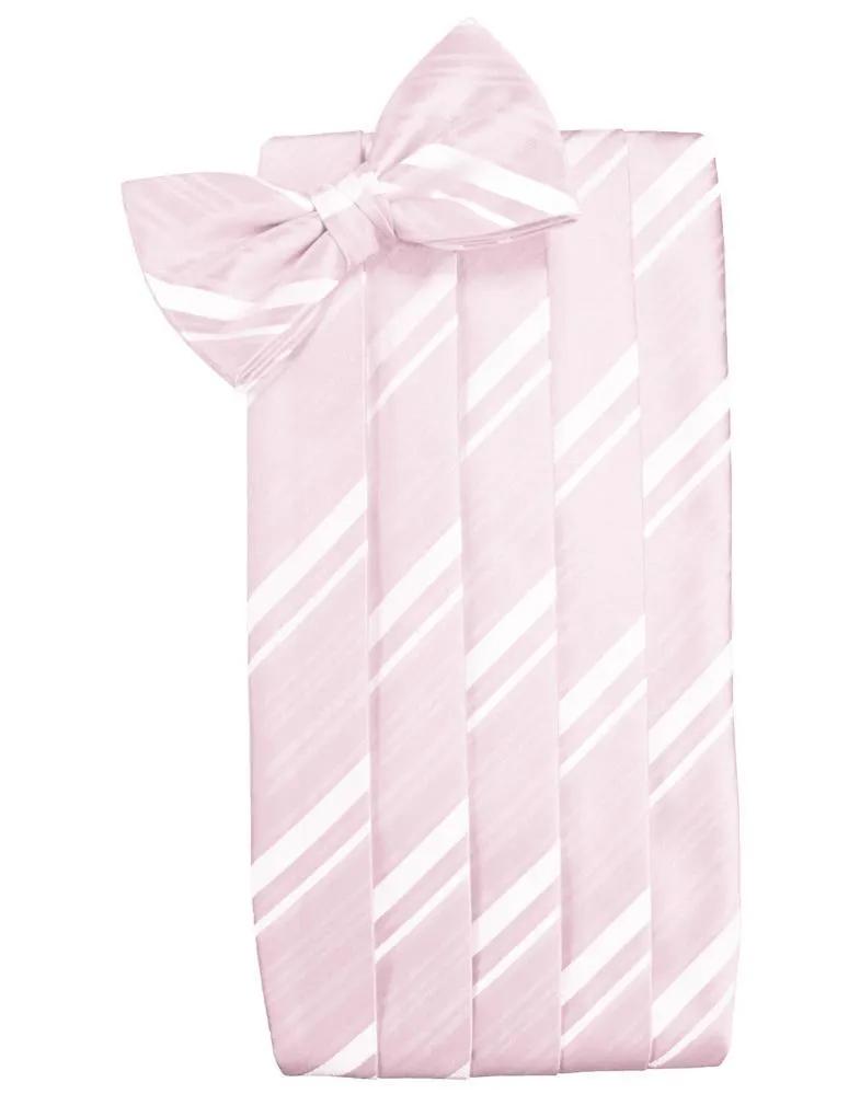 Set Striped Satin Cummerbund & Bow Tie by Tux-USA