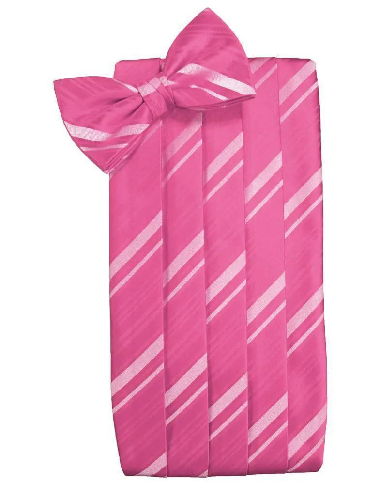 Set Striped Satin Cummerbund & Bow Tie by Tux-USA