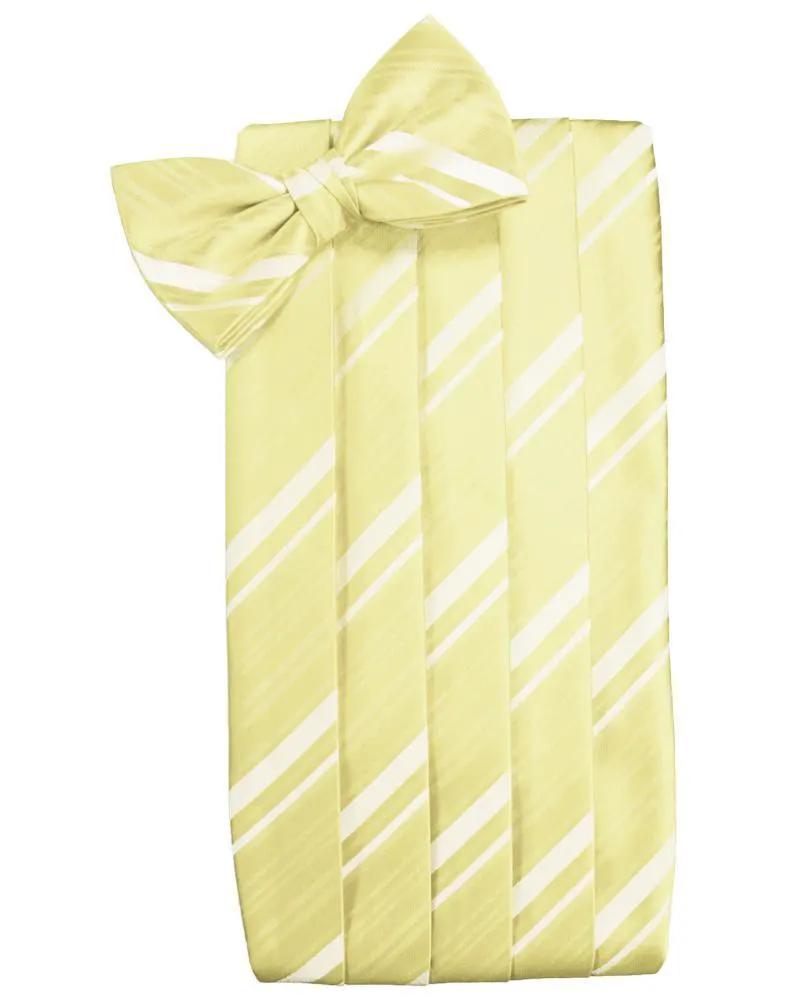 Set Striped Satin Cummerbund & Bow Tie by Tux-USA