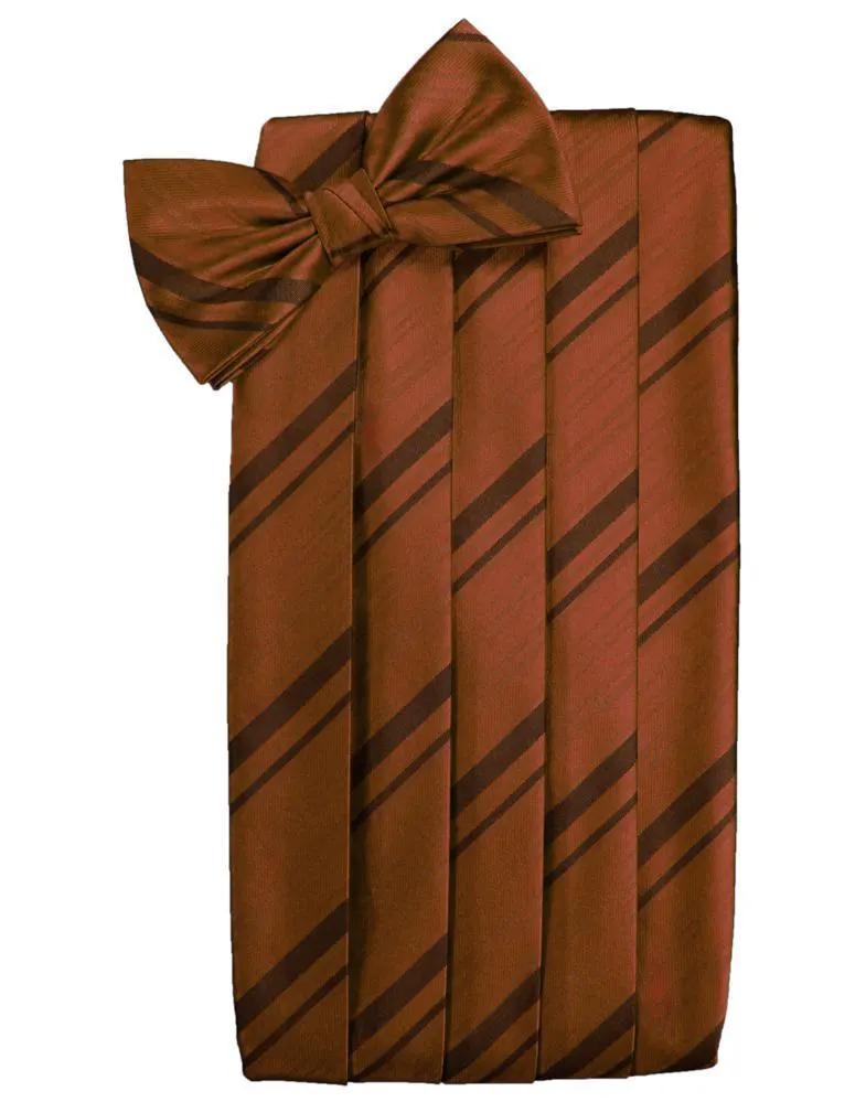 Set Striped Satin Cummerbund & Bow Tie by Tux-USA
