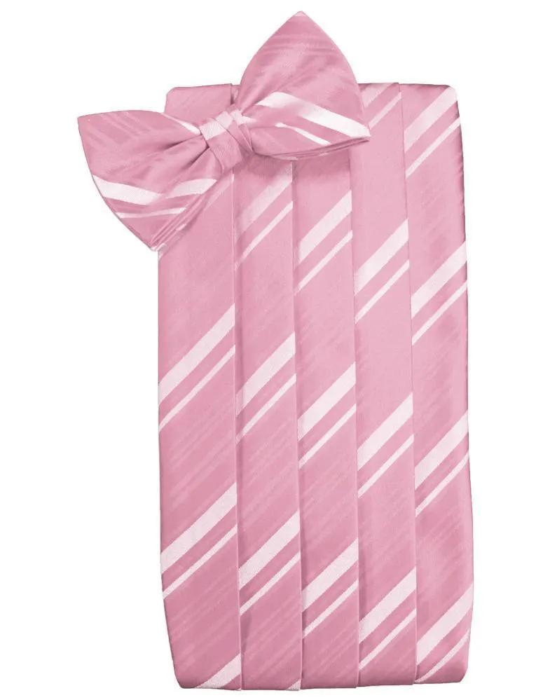 Set Striped Satin Cummerbund & Bow Tie by Tux-USA