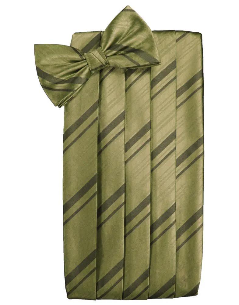 Set Striped Satin Cummerbund & Bow Tie by Tux-USA
