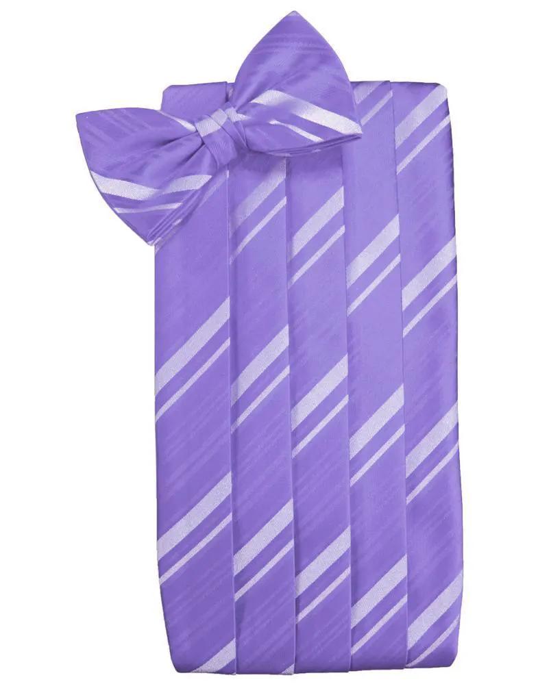 Set Striped Satin Cummerbund & Bow Tie by Tux-USA