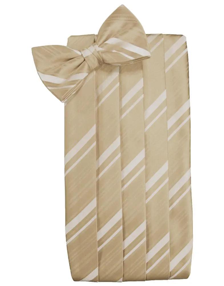 Set Striped Satin Cummerbund & Bow Tie by Tux-USA