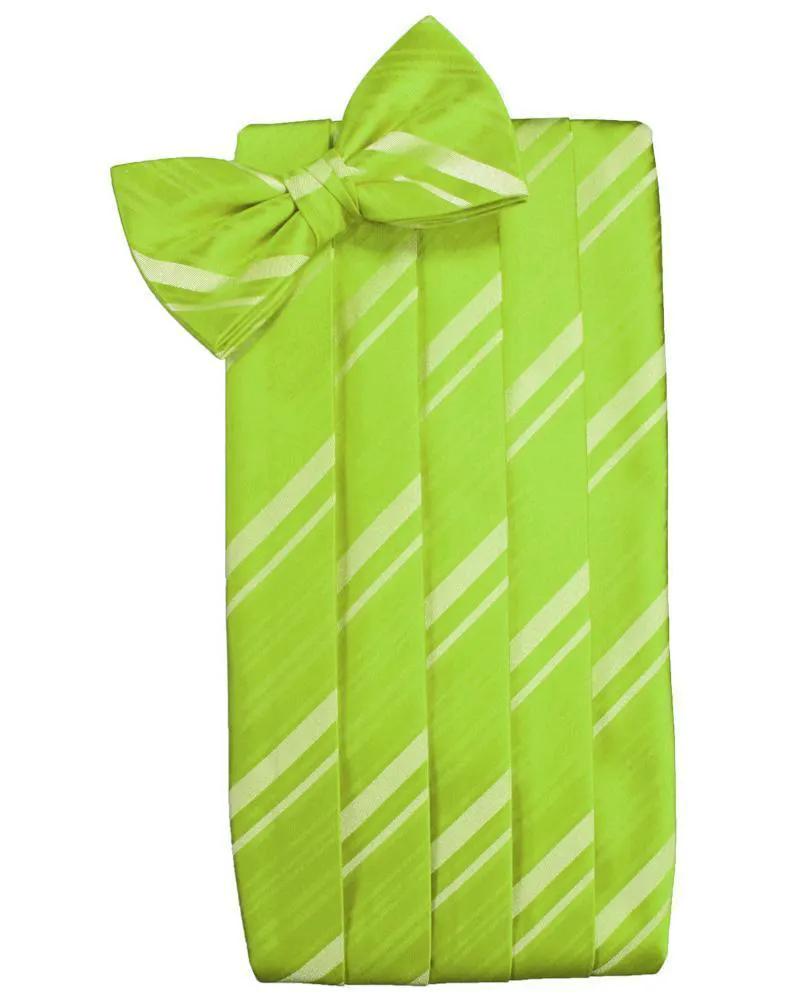 Set Striped Satin Cummerbund & Bow Tie by Tux-USA