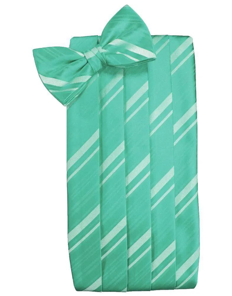 Set Striped Satin Cummerbund & Bow Tie by Tux-USA