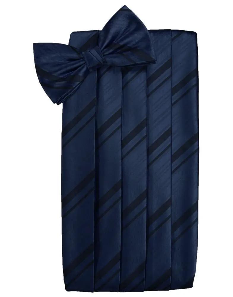 Set Striped Satin Cummerbund & Bow Tie by Tux-USA