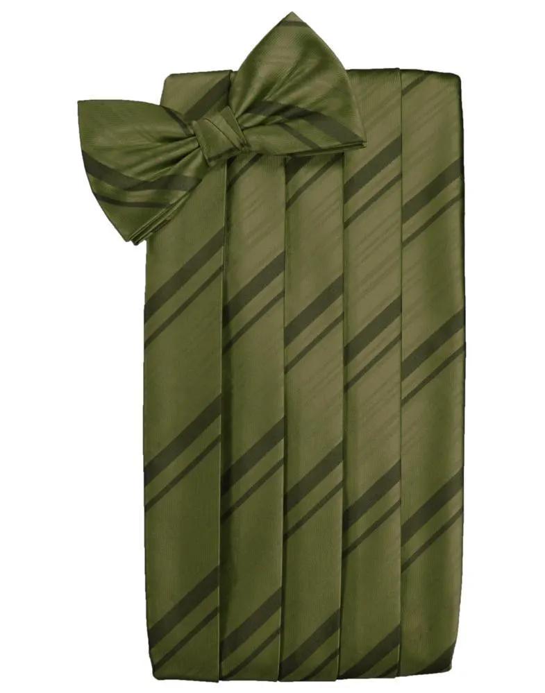 Set Striped Satin Cummerbund & Bow Tie by Tux-USA